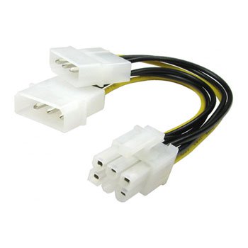 Dual Molex Female to 6-pin Male Cable - Rebuild IT