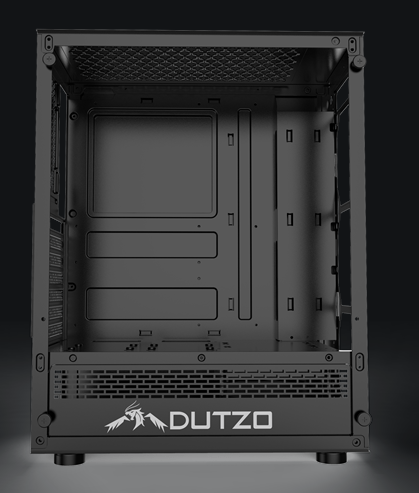 DUTZO C520 TG RGB - Kabinett - Miditower - Svart (UTEN GLASS FORAN)