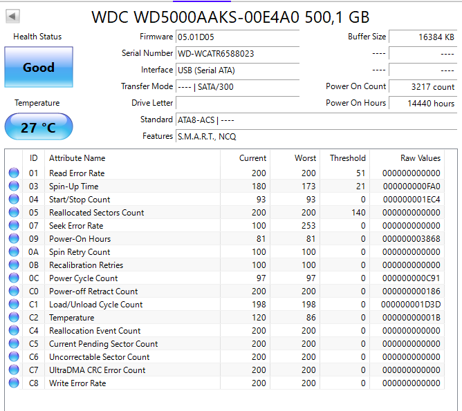 WD5000AAKS Western Digital Caviar Blue 500GB 7200RPM SATA 3Gbps 16MB Cache 3.5"