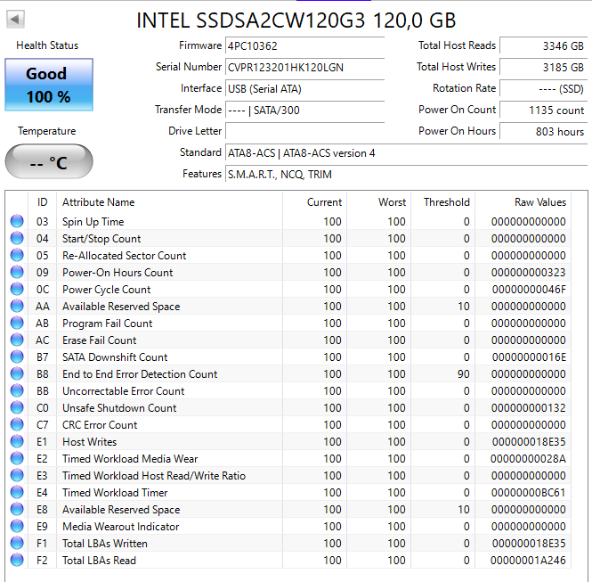 SSDSA2CW120G3 Intel 320 Series 120GB MLC SATA 3Gbps 2.5"