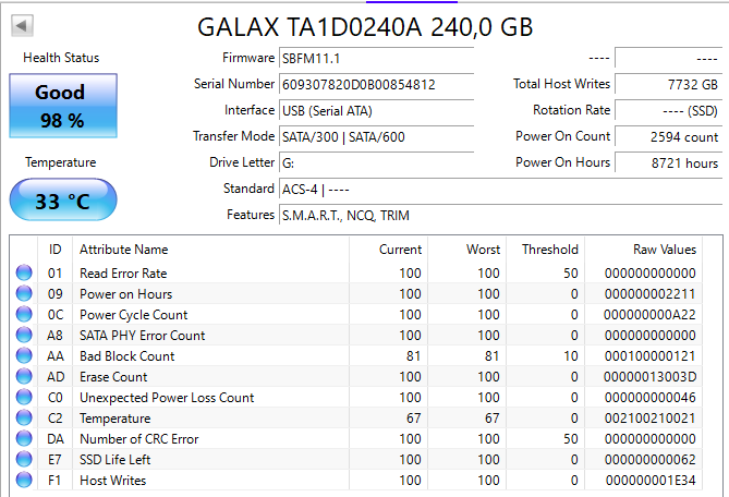 KFA2 Gamer L 240GB 2.5" SSD