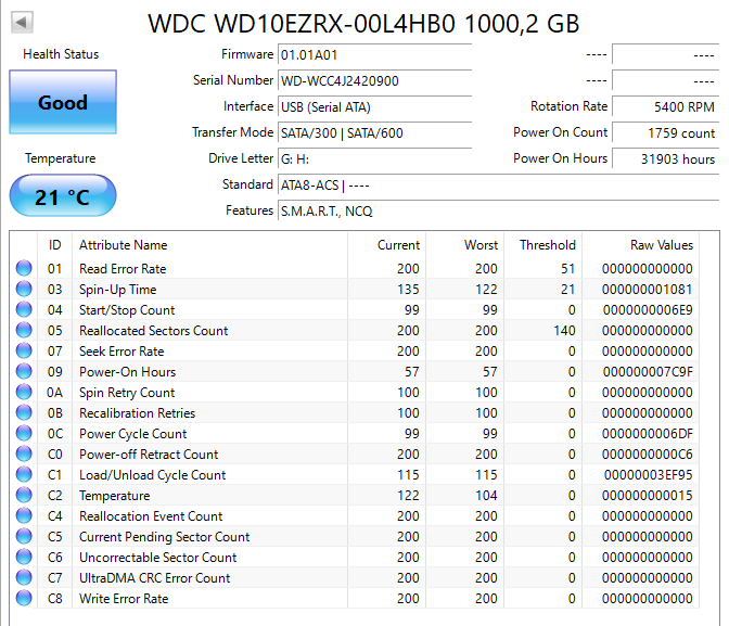 WD10EZRX-00L4HB0 Western Digital Green 1TB 5400RPM SATA 6Gbps 64MB Cache 3.5" HDD
