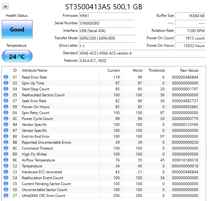ST3500413AS Seagate Barracuda 7200.12 500GB 7200RPM SATA 6Gbps 16MB Cache 3.5" HDD