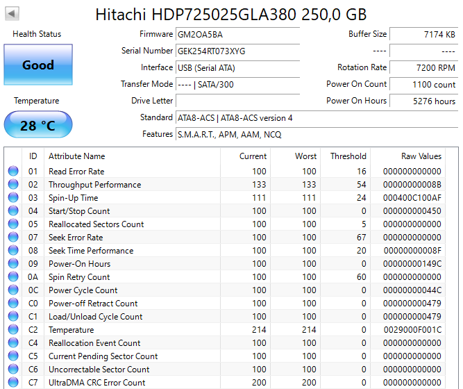 HDP725025GLA380 Hitachi Deskstar P7K500 250GB 7200RPM SATA 3Gbps 8MB Cache 3.5"