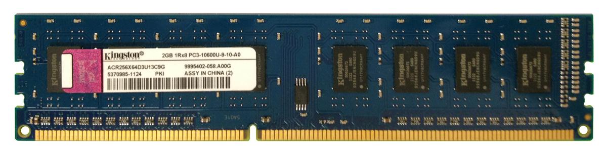 ACR256X64D3U13C9G Kingston 2GB PC3-10600 DDR3-1333MHz non-ECC Unbuffered CL9 240-Pin