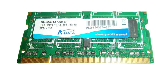 ADOVE1A0834E ADATA 1GB PC2-6400 DDR2-800MHz non-ECC Unbuffered CL6 200-Pin