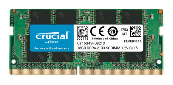 CT16G4SFD8213.C16FAD1 Crucial 16GB PC4-17000 DDR4-2133MHz non-ECC Unbuffered CL15 260-Pin