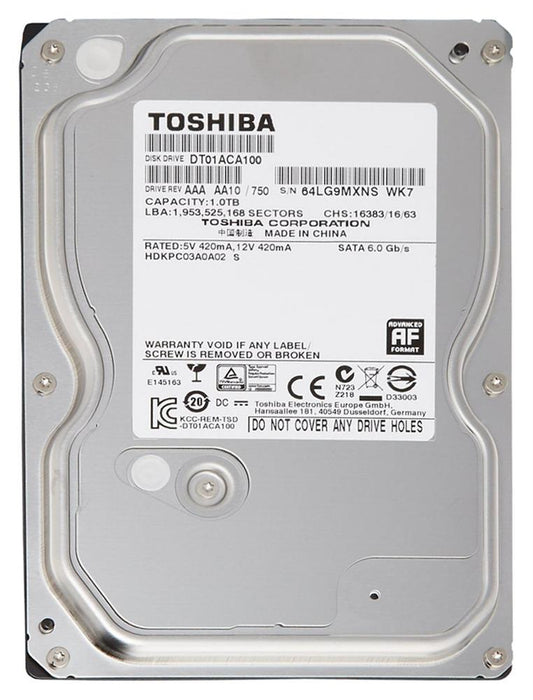 DT01ACA100 Toshiba Desktop 1TB 7200RPM SATA 6Gbps 32MB Cache 3.5"