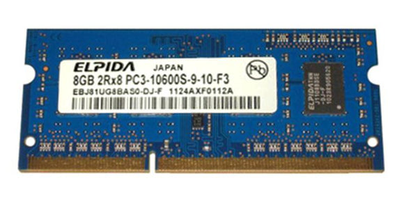 EBJ81UG8BAS0-DJ-F Elpida 8GB PC3-10600 DDR3-1333MHz non-ECC Unbuffered CL9 204-Pin
