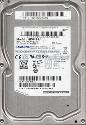 HD642JJ Samsung Spinpoint F1 640GB 7200RPM SATA 3Gbps 16MB Cache 3.5"