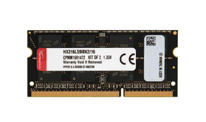 HX316LS9IBK2/16 Kingston HyperX Impact Black 8GB PC3-12800 DDR3-1600MHz non-ECC Unbuffered CL9 204-Pin SoDimm - Rebuild IT