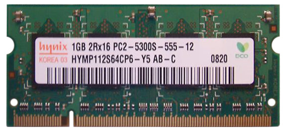 HYMP112S64CP6-Y5-AB-C Hynix 1GB PC2-5300 DDR2-667Mhz non-ECC Unbuffered CL5 200-Pin