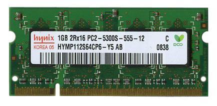 HYMP112S64CP6-Y5-AB Hynix 1GB PC2-5300 DDR2-667Mhz non-ECC Unbuffered CL5 200-Pin