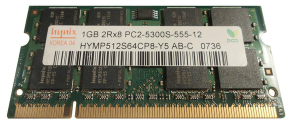 HYMP512S64CP8-Y5-AB-C Hynix 1GB PC2-5300 DDR2-667MHz non-ECC Unbuffered CL5 200-Pin SODIMM - Rebuild IT