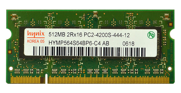 HYMP564S64BP6-C4-AB Hynix 512MB PC2-4200 DDR2-533MHz non-ECC Unbuffered CL4 200-Pin SODIMM - Rebuild IT