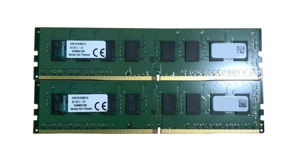 KVR21N15S8K2/16 Kingston 16GB Kit (2 X 8GB) PC4-17000 DDR4-2133MHz non-ECC Unbuffered CL15 288-Pin