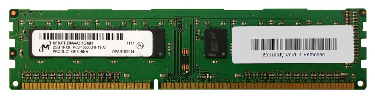 MT8JTF25664AZ-1G4M1 Micron 2GB PC3-10600 DDR3-1333MHz non-ECC Unbuffered CL9 240-Pin