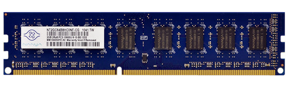 NT2GC64B8HC0NF-CG Nanya 2GB PC3-10600 DDR3-1333MHz non-ECC Unbuffered CL9 240-Pin