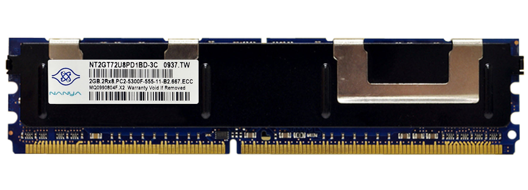 NT2GT72U8PD1BD-3C Nanya 2GB PC2-5300 DDR2-667MHz ECC Fully Buffered CL5 240-Pin