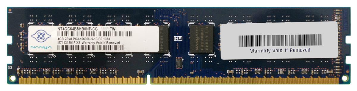 NT4GC64B8HB0NF-CG Nanya 4GB PC3-10600 DDR3-1333MHz non-ECC Unbuffered CL9 240-Pin