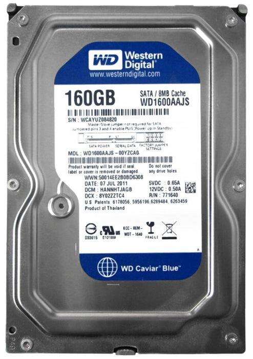 WD1600AAJS Western Digital Caviar Blue 160GB 7200RPM SATA 3Gbps 8MB Cache 3.5